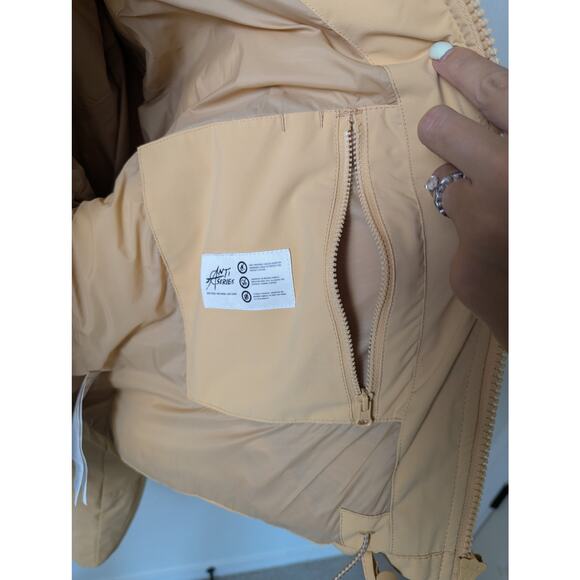 Rip Curl Anti Series Tidal Butter Yellow Crop Boxy Puffer Coat Women Sz M Winter - Picture 11 of 13